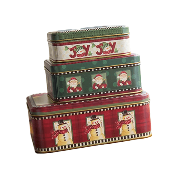Christmas Rectangular Tin Set of 3