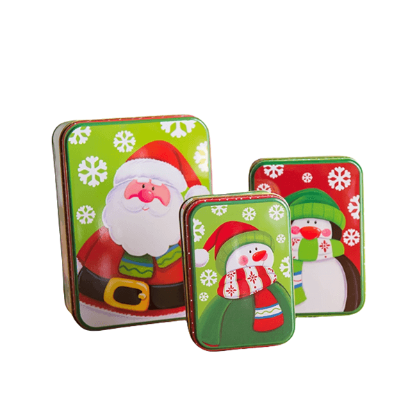 Christmas Rectangular Tin Set of 3