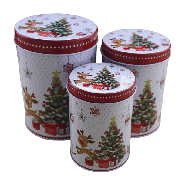 Christmas Round Tin Set of 3