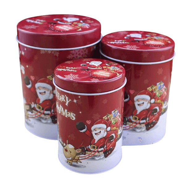 Christmas Round Tin Set of 3