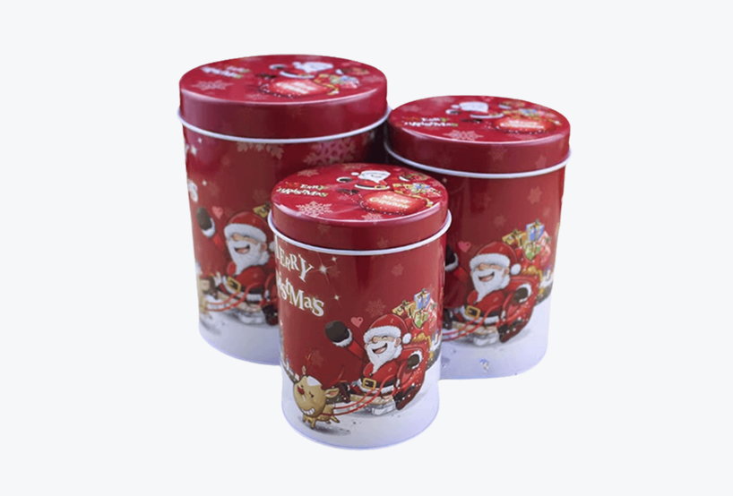 Christmas Round Tin Set of 3